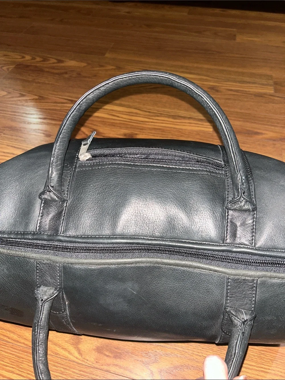 Canyon Outdoors Leather Good Black Soft Leather Weekender XL Duffle Bag - Men